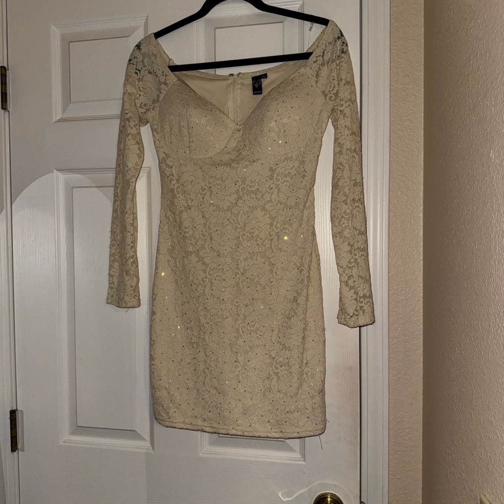 Windsor Cream Lace Long Sleeve Dress